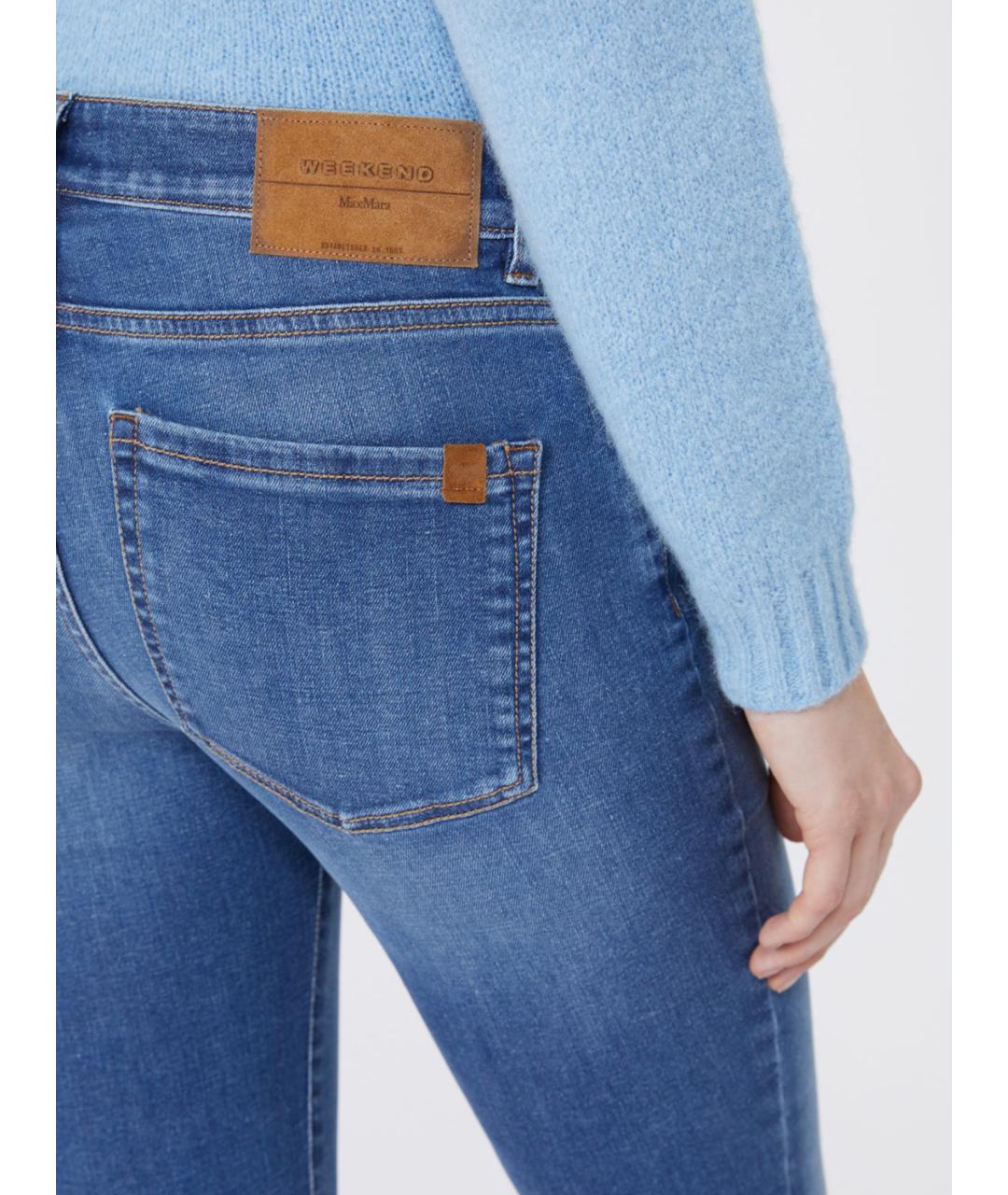 WEEKEND MAX MARA Синие хлопковые прямые джинсы, фото 3