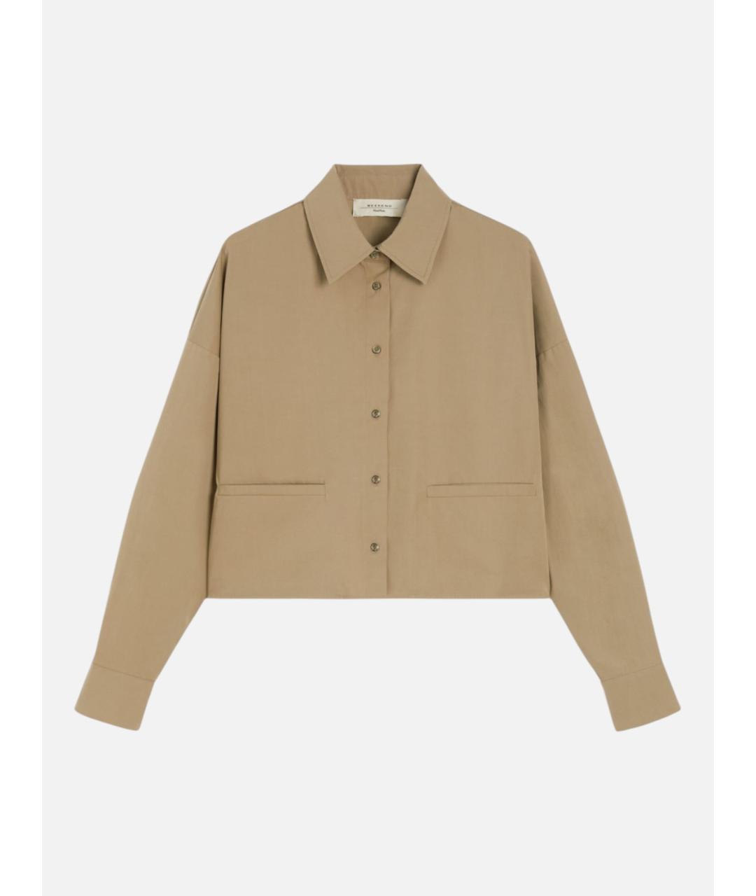 WEEKEND MAX MARA Бежевая хлопковая рубашка, фото 6