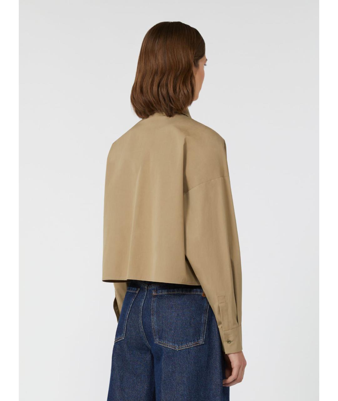 WEEKEND MAX MARA Бежевая хлопковая рубашка, фото 3