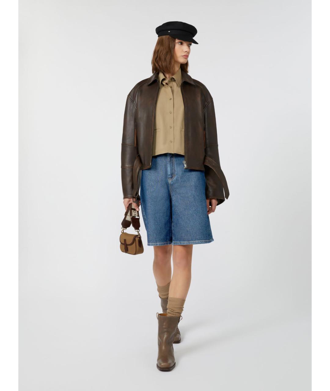 WEEKEND MAX MARA Бежевая хлопковая рубашка, фото 2