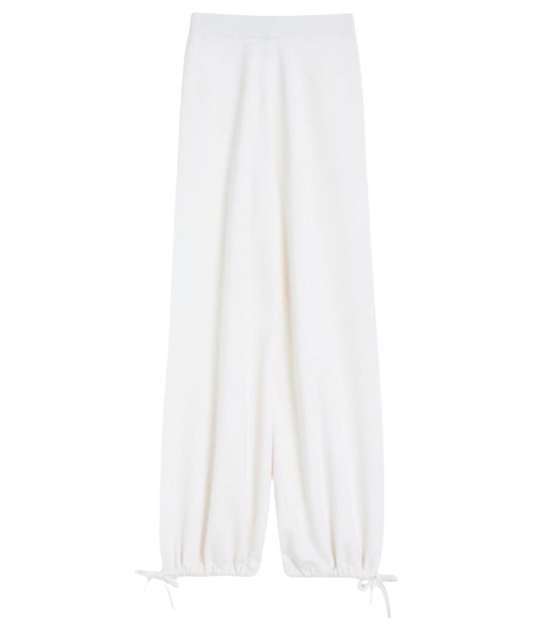 MAX MARA Белые шерстяные брюки широкие, фото 1