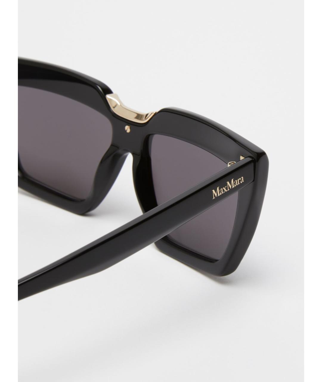 MAX MARA Черные пластиковые солнцезащитные очки, фото 2