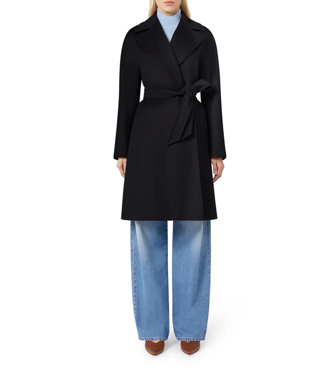 MAX MARA STUDIO Черное шерстяное пальто, фото 2