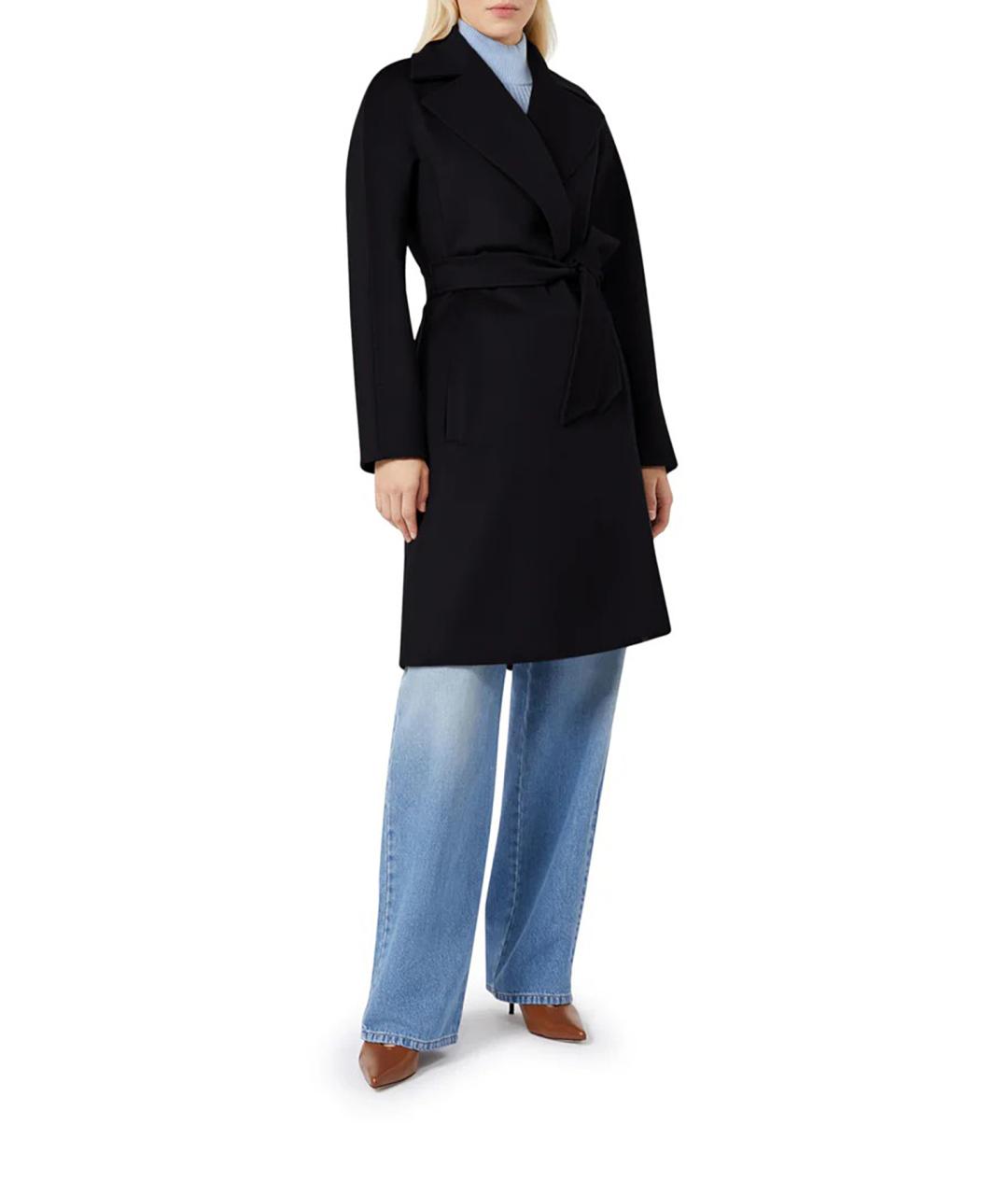 MAX MARA STUDIO Черное шерстяное пальто, фото 4