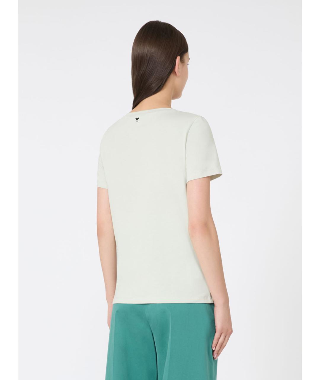 WEEKEND MAX MARA Голубая хлопковая футболка, фото 3