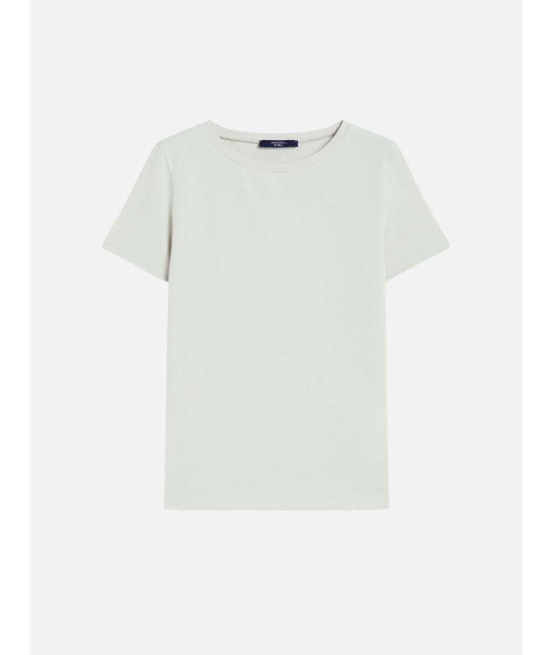 WEEKEND MAX MARA Голубая хлопковая футболка, фото 5