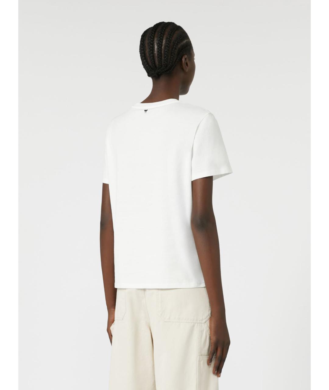 WEEKEND MAX MARA Белая хлопковая футболка, фото 3