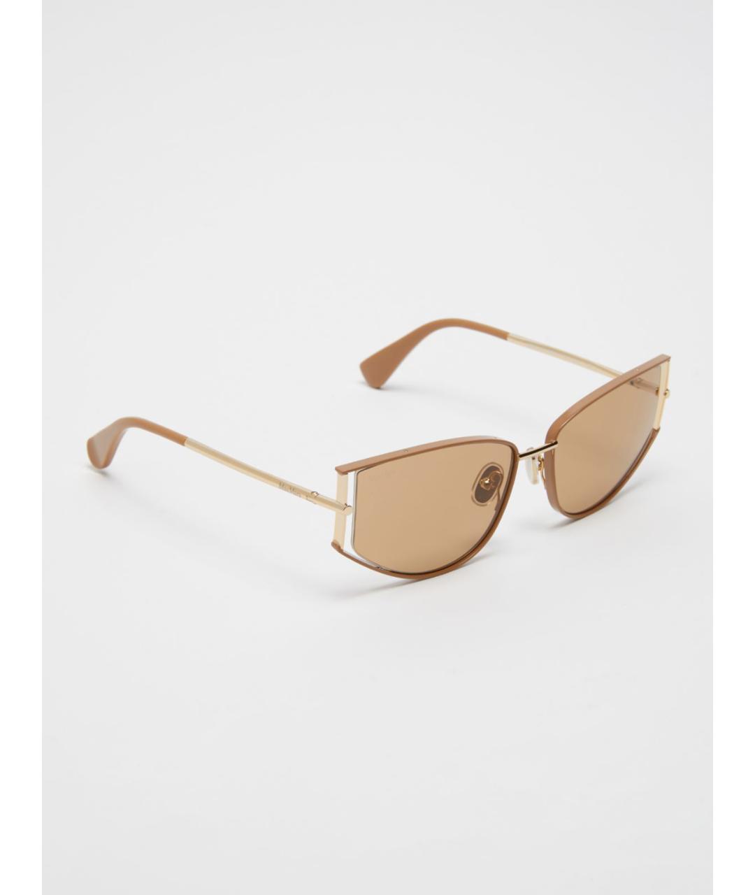 MAX MARA Золотые металлические солнцезащитные очки, фото 4