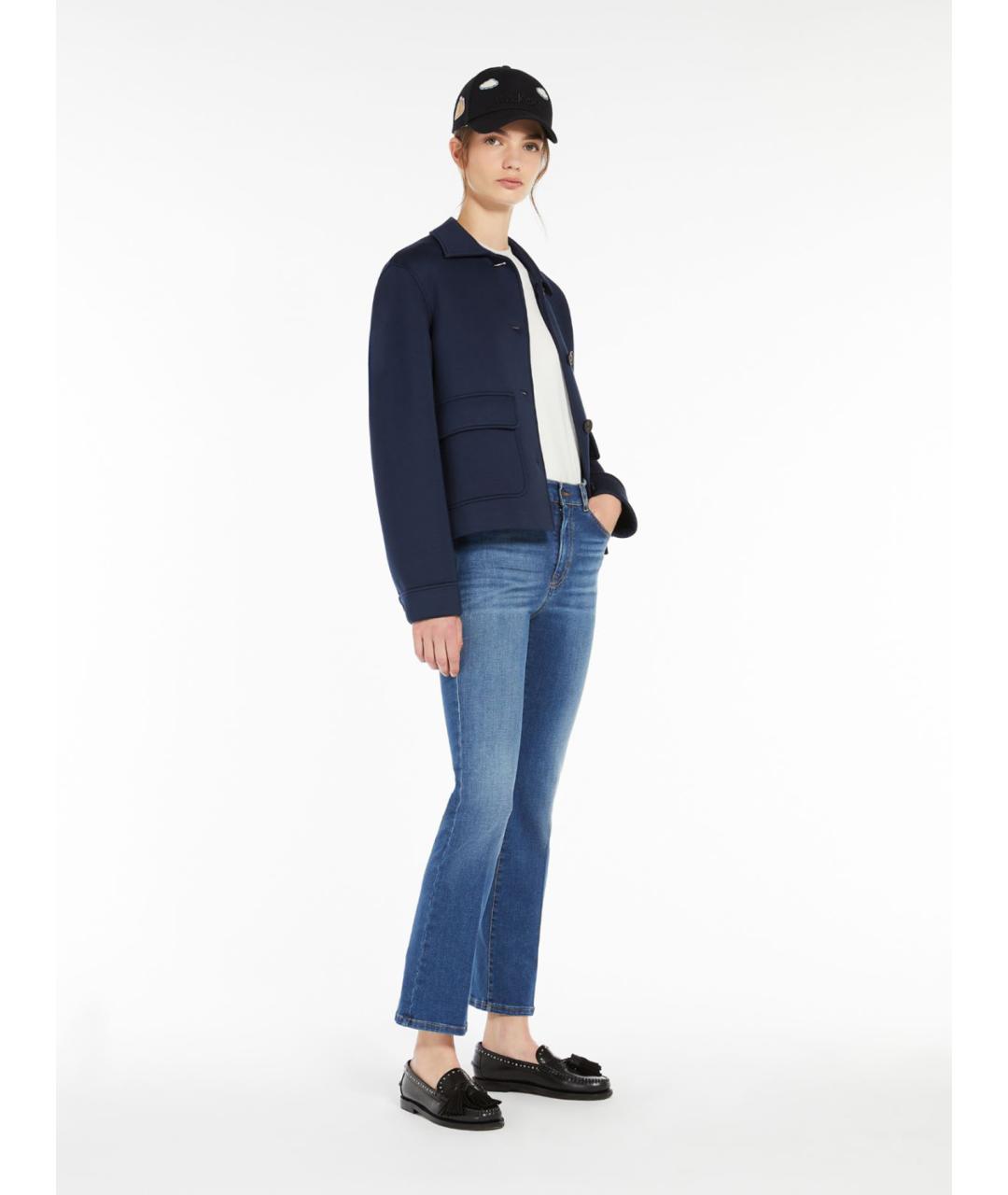 WEEKEND MAX MARA Синие хлопковые джинсы клеш, фото 2