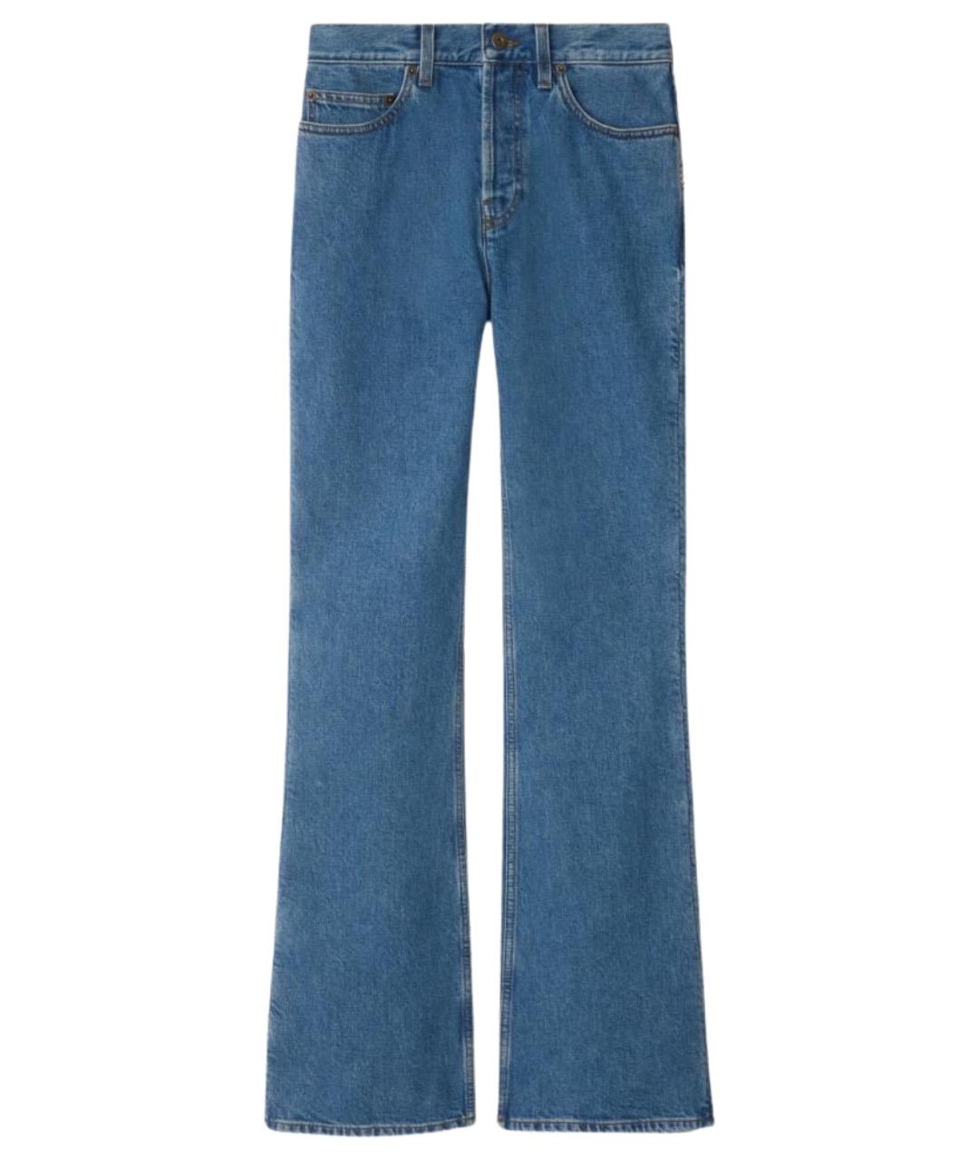 BURBERRY Синие хлопковые джинсы клеш, фото 1