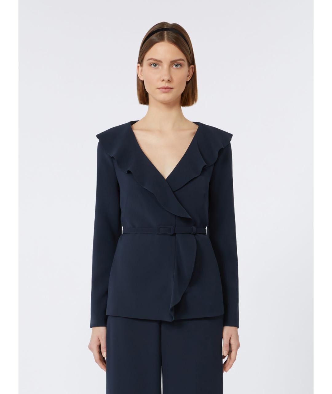 MAX MARA STUDIO Синий вискозный жакет/пиджак, фото 5