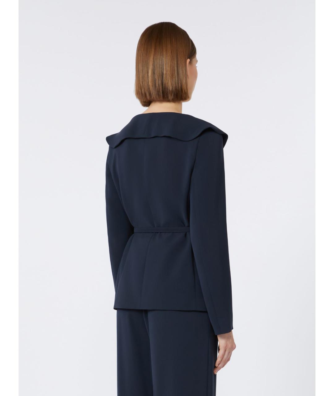 MAX MARA STUDIO Синий вискозный жакет/пиджак, фото 4