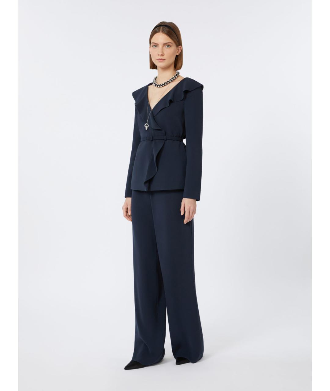 MAX MARA STUDIO Синий вискозный жакет/пиджак, фото 2