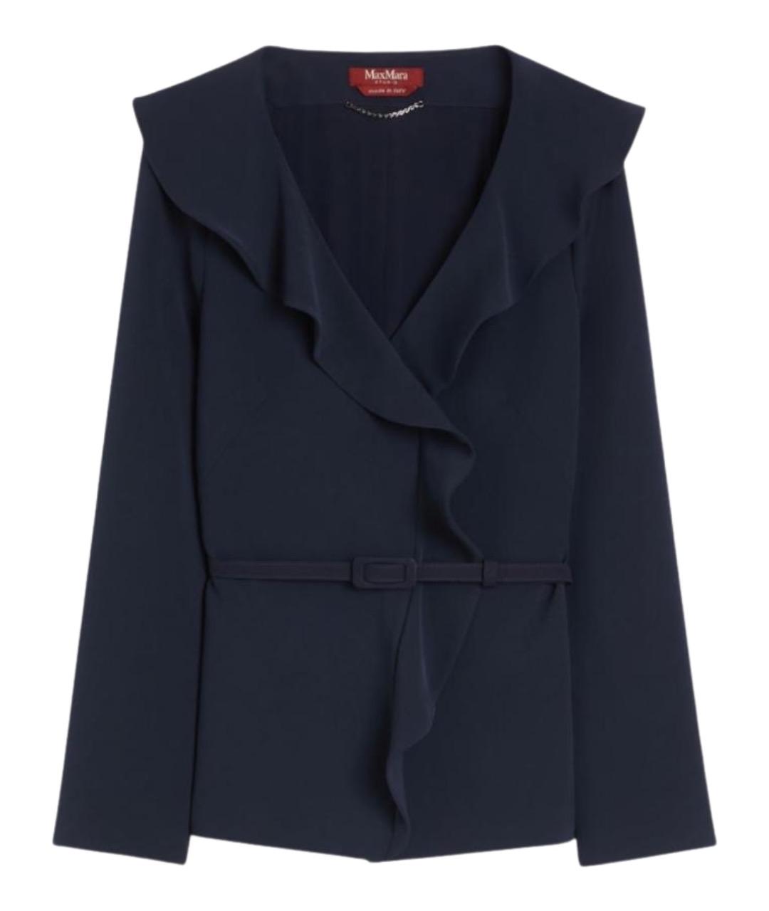 MAX MARA STUDIO Синий вискозный жакет/пиджак, фото 1