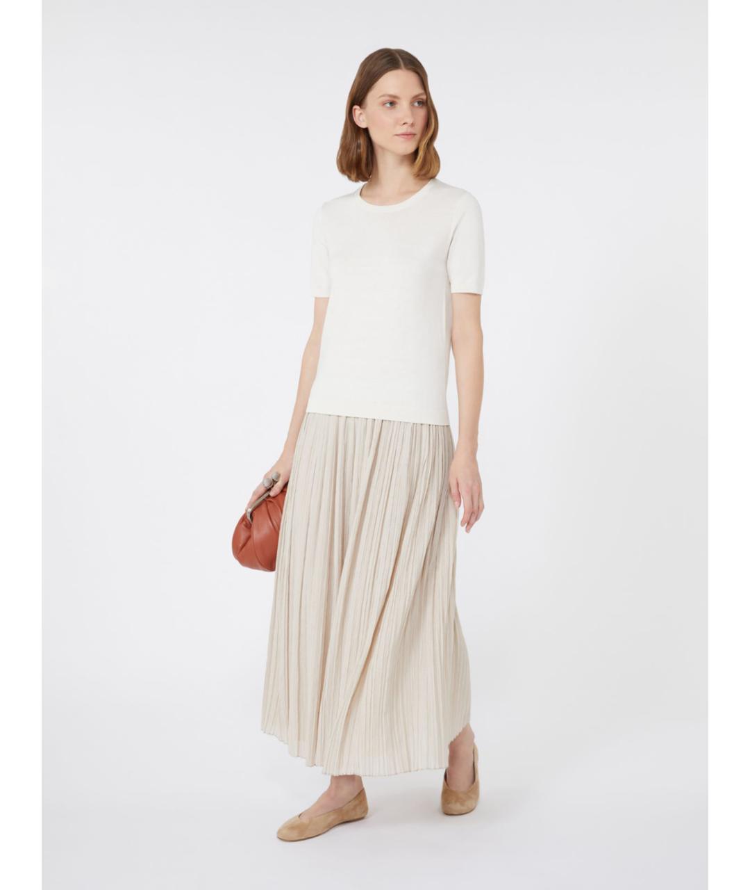 WEEKEND MAX MARA Белая шелковая футболка, фото 2