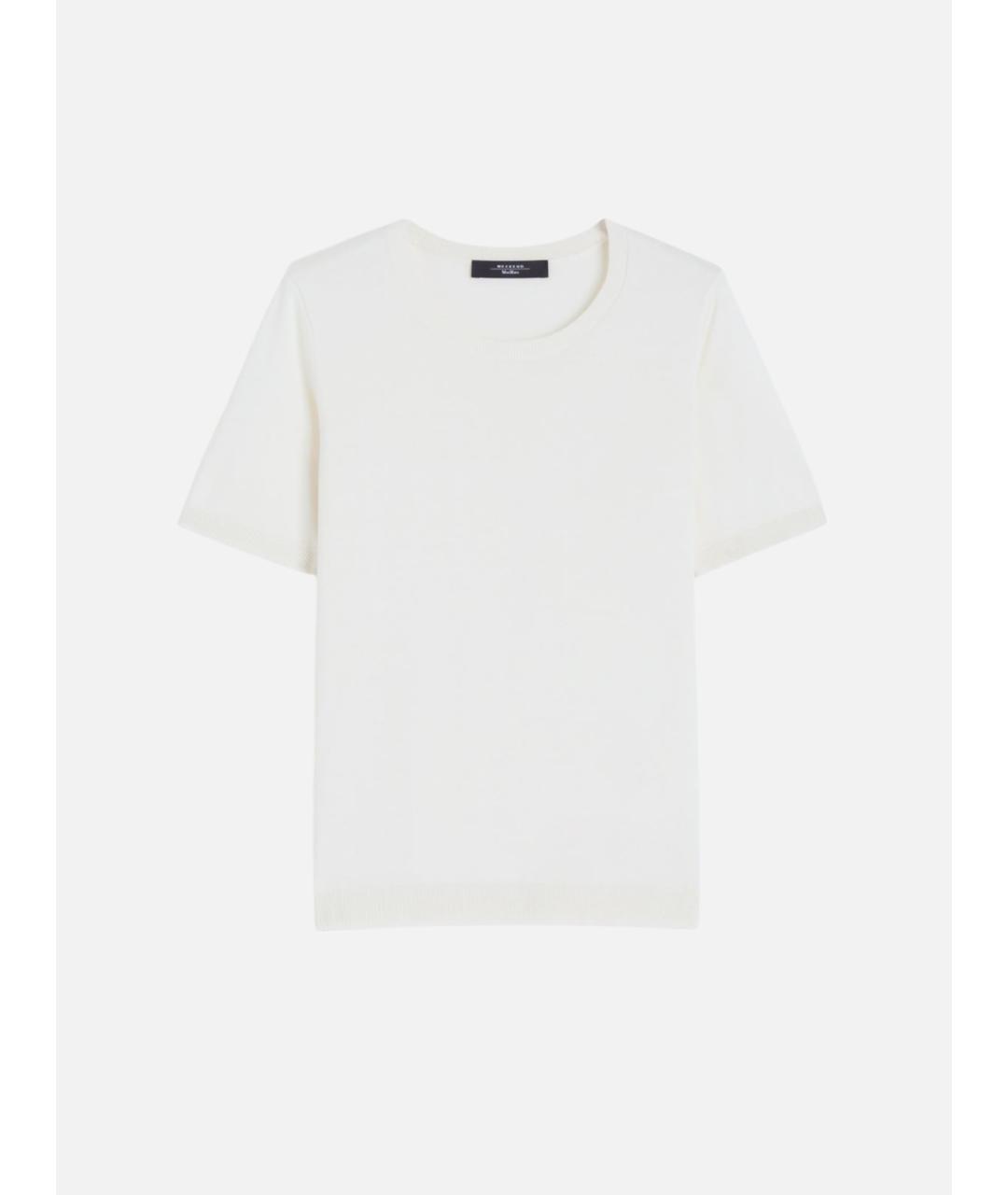 WEEKEND MAX MARA Белая шелковая футболка, фото 5