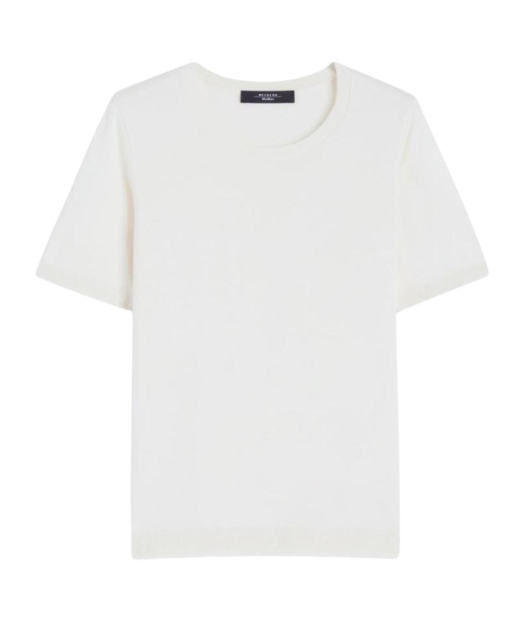 WEEKEND MAX MARA Белая шелковая футболка, фото 1