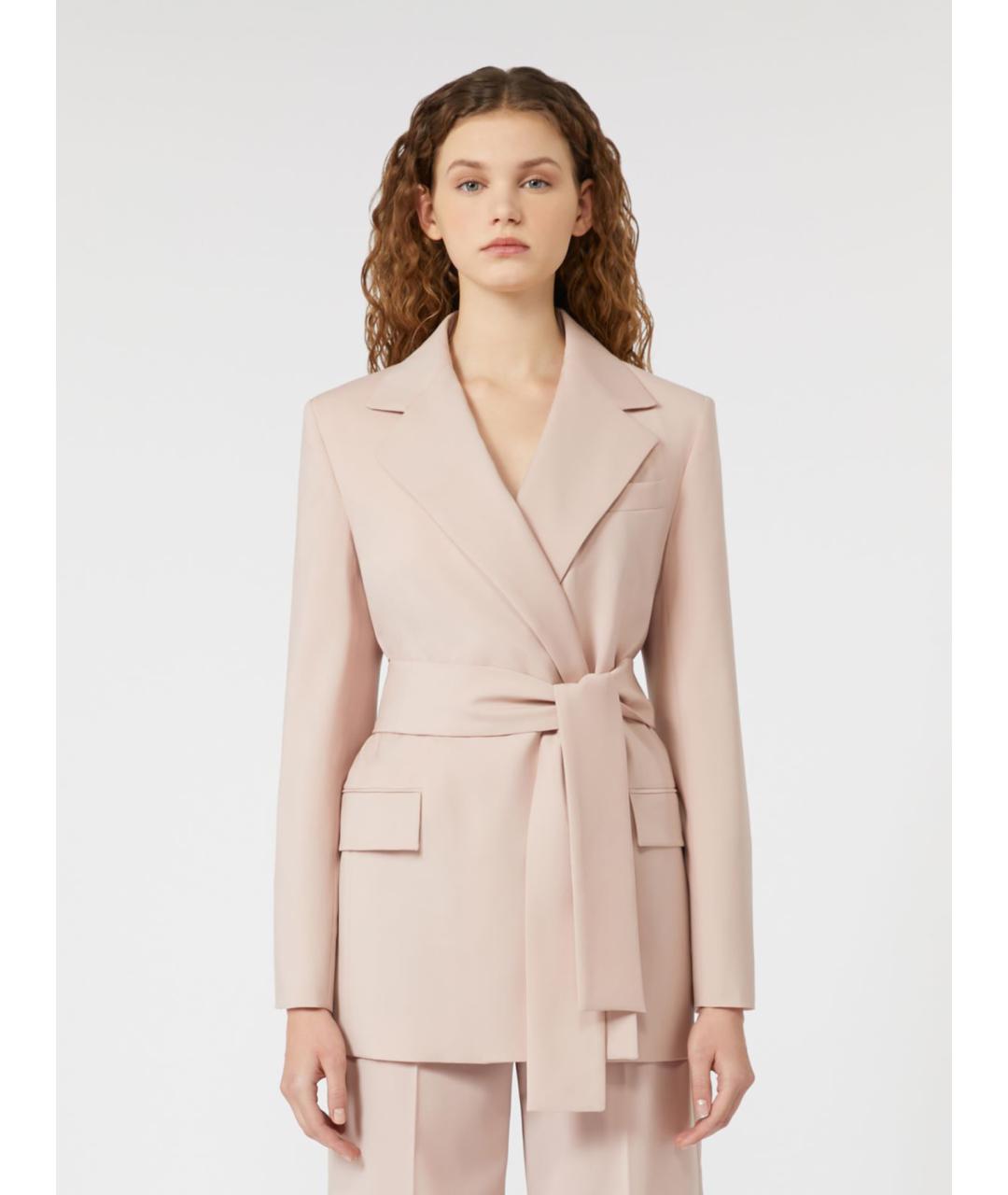 WEEKEND MAX MARA Розовый шерстяной жакет/пиджак, фото 4