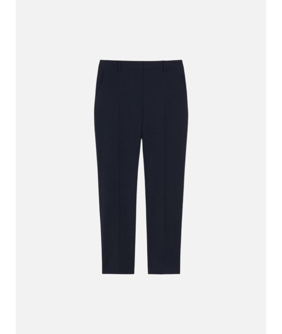 WEEKEND MAX MARA Синие шерстяные прямые брюки, фото 5