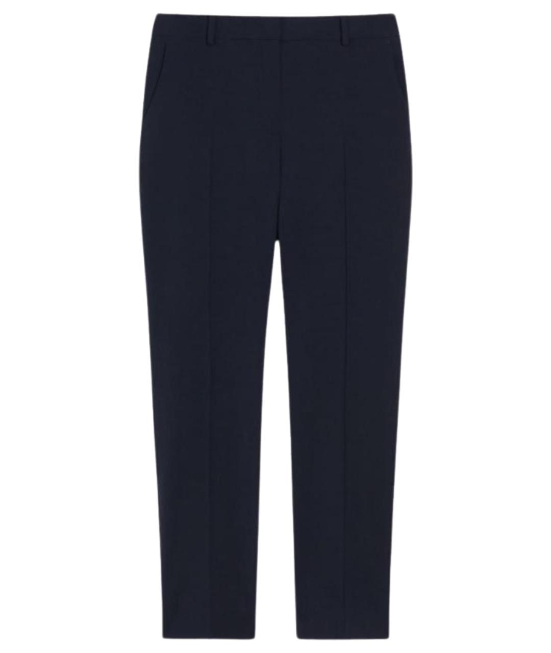 WEEKEND MAX MARA Синие шерстяные прямые брюки, фото 1