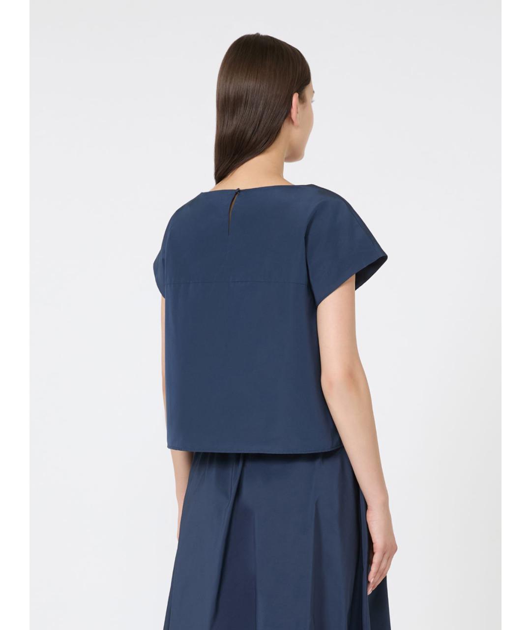 WEEKEND MAX MARA Синяя хлопковая блузы, фото 3