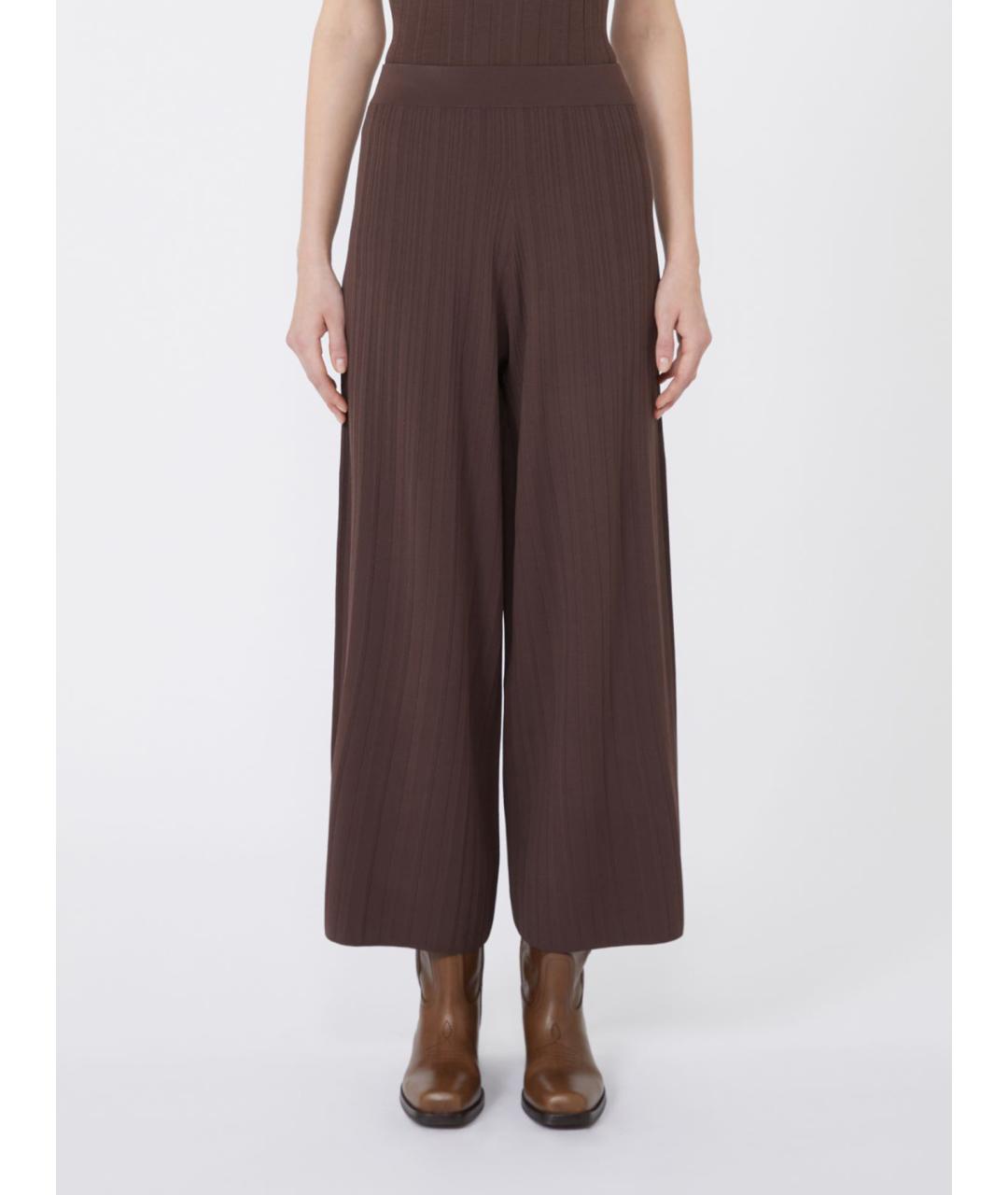 WEEKEND MAX MARA Коричневые прямые брюки, фото 4