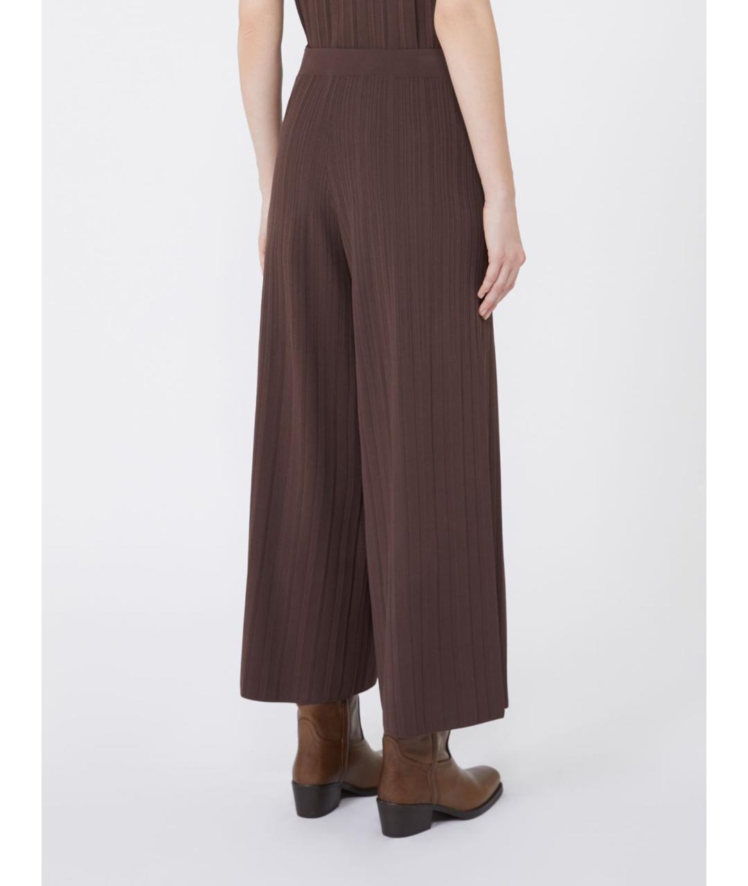 WEEKEND MAX MARA Коричневые прямые брюки, фото 3