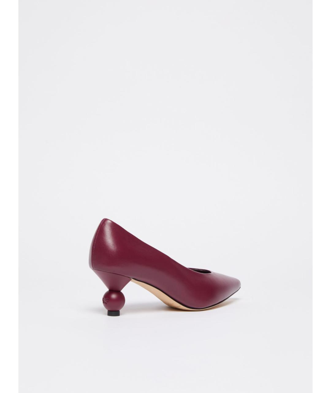 WEEKEND MAX MARA Бордовые кожаные туфли, фото 5