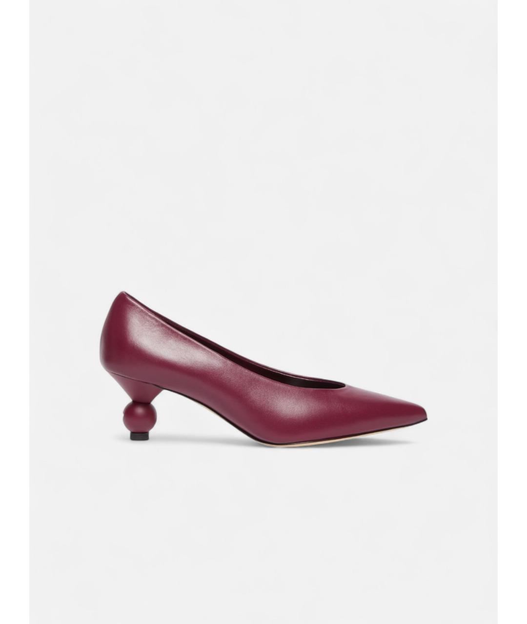 WEEKEND MAX MARA Бордовые кожаные туфли, фото 6