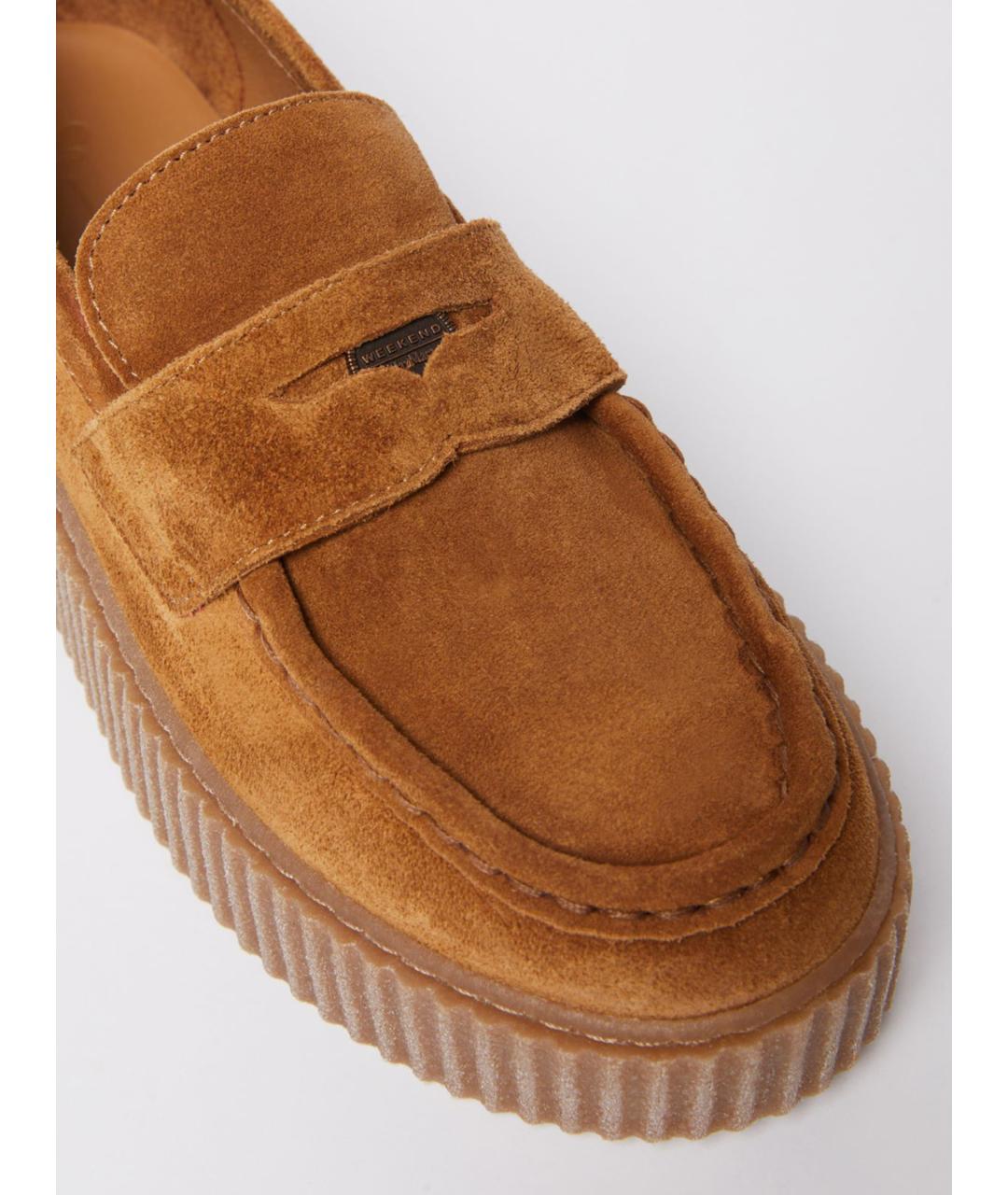 WEEKEND MAX MARA Коричневые замшевые лоферы, фото 4