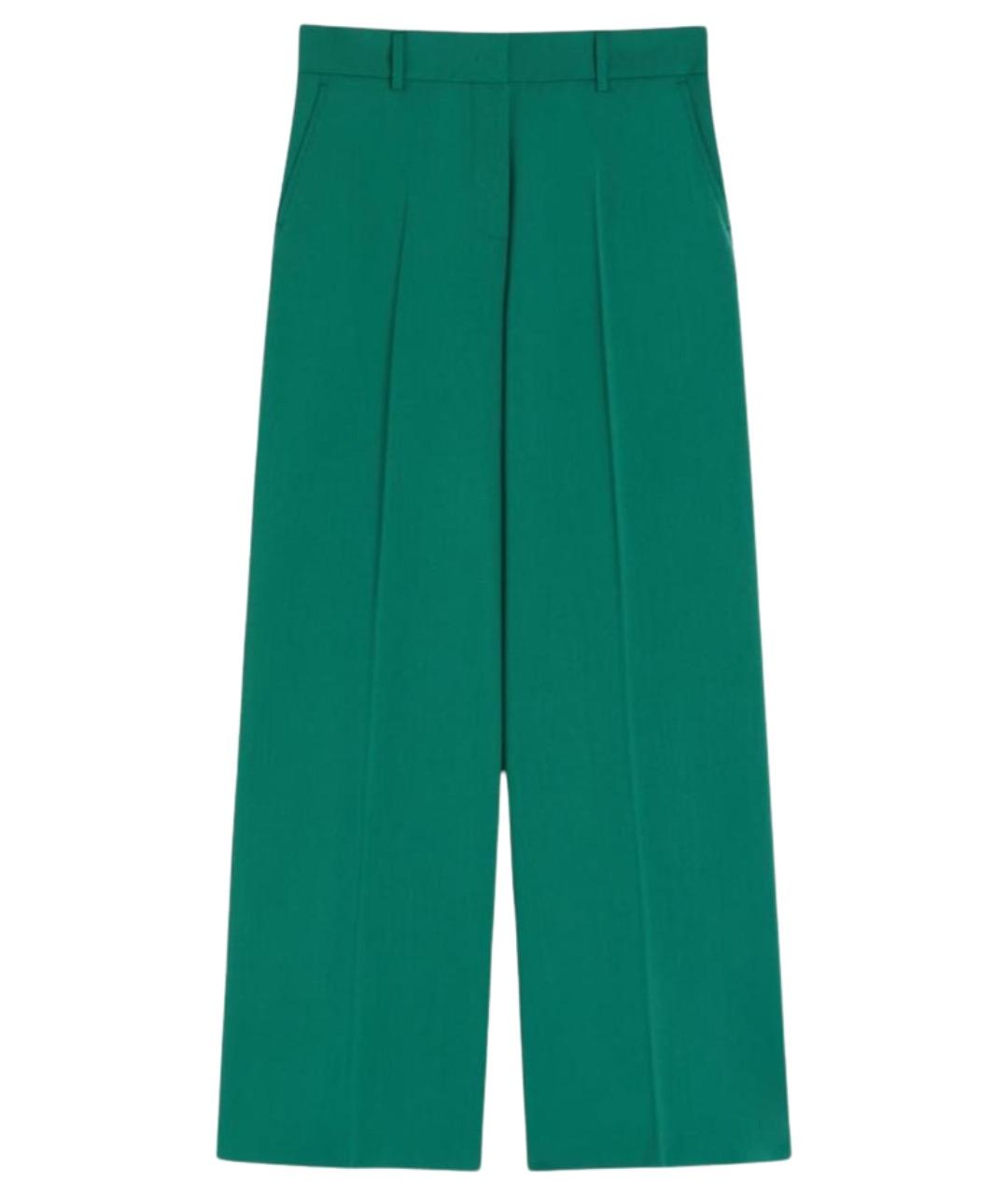 WEEKEND MAX MARA Зеленые шерстяные брюки широкие, фото 1