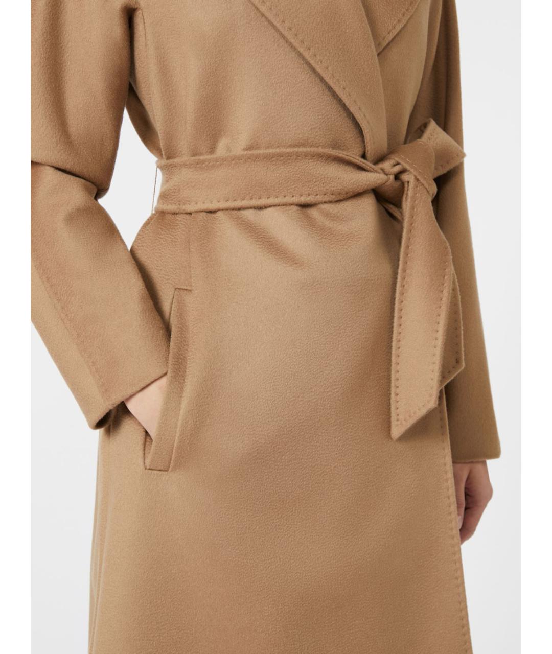 MAX MARA STUDIO Бежевое шерстяное пальто, фото 3