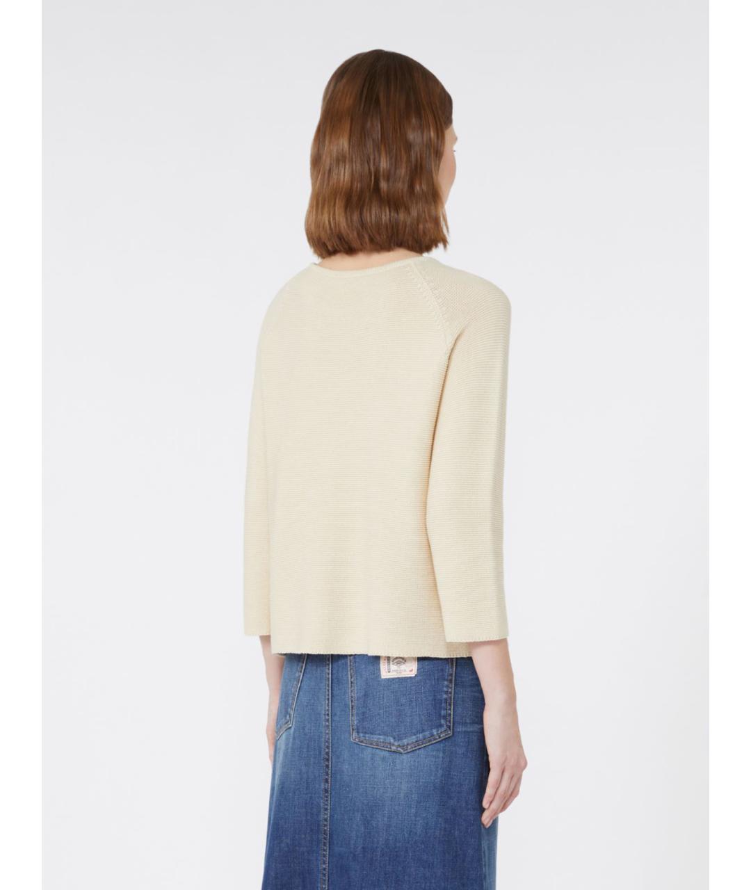 WEEKEND MAX MARA Бежевый хлопковый джемпер / свитер, фото 3