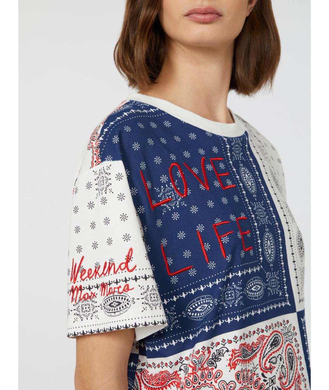 WEEKEND MAX MARA Мульти хлопковая футболка, фото 3