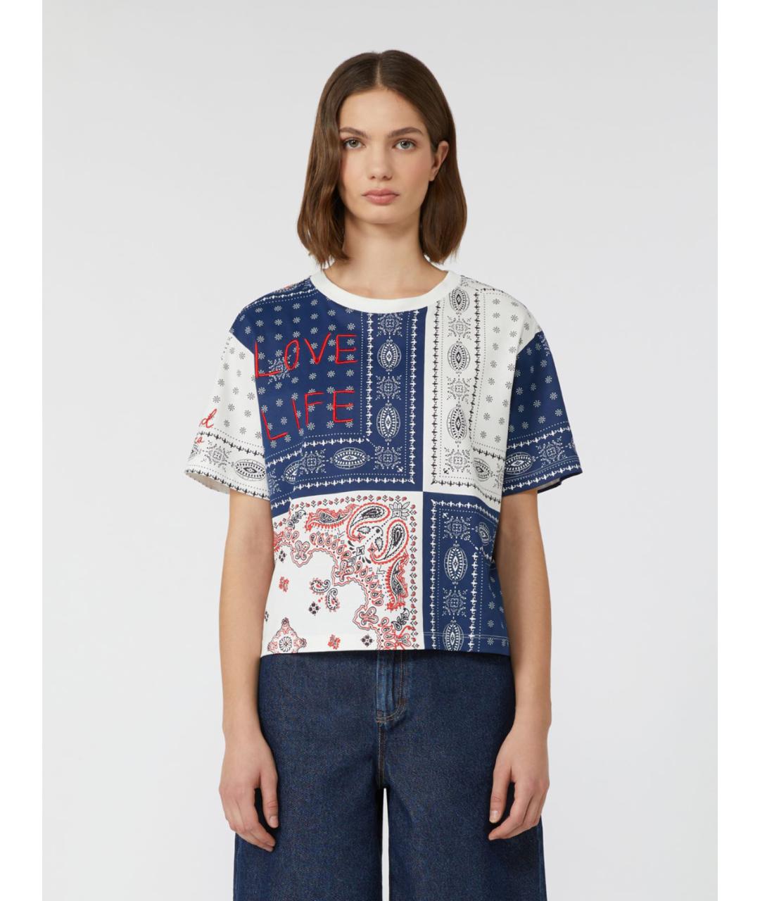 WEEKEND MAX MARA Мульти хлопковая футболка, фото 5