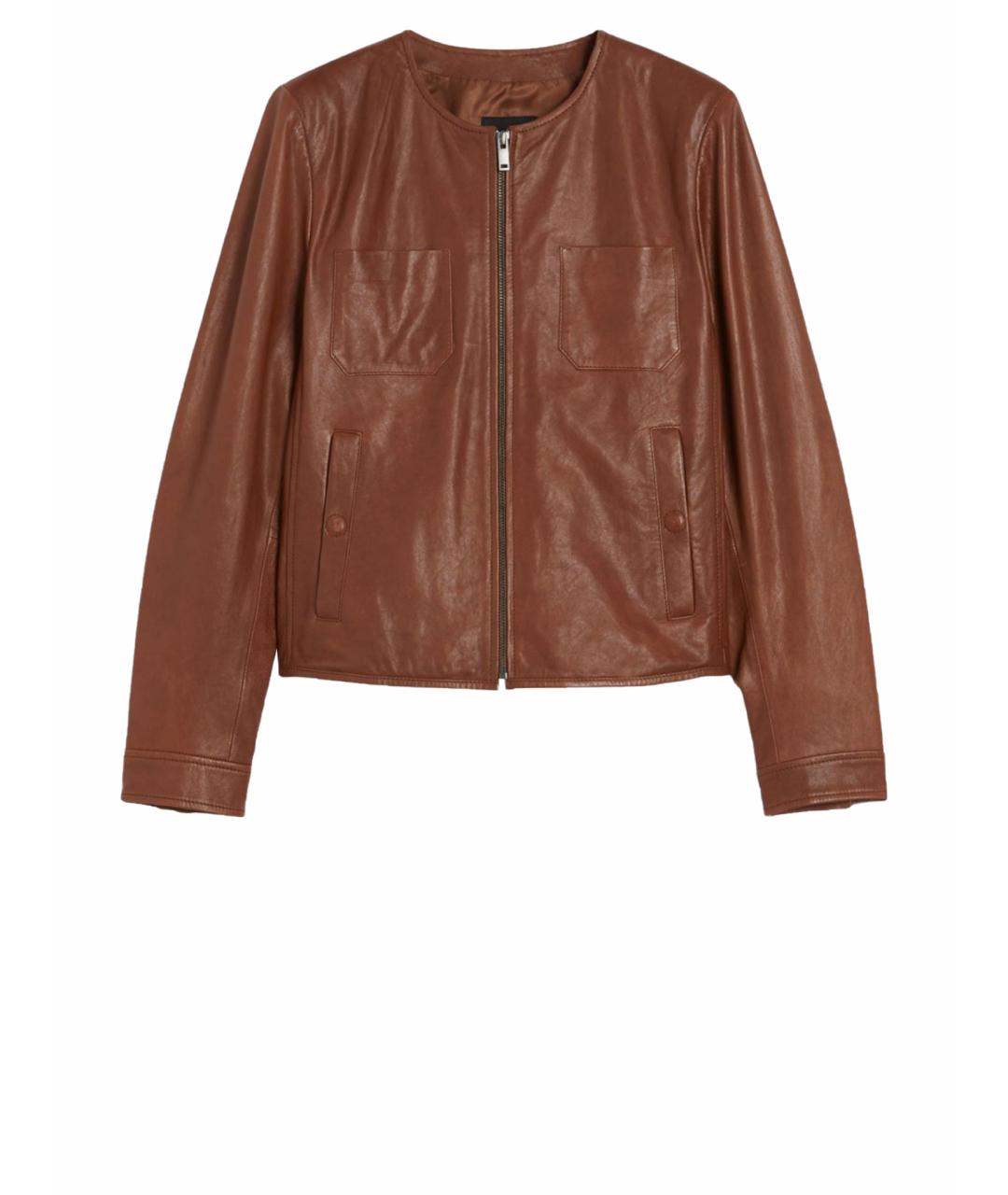 WEEKEND MAX MARA Коричневая кожаная куртка, фото 1