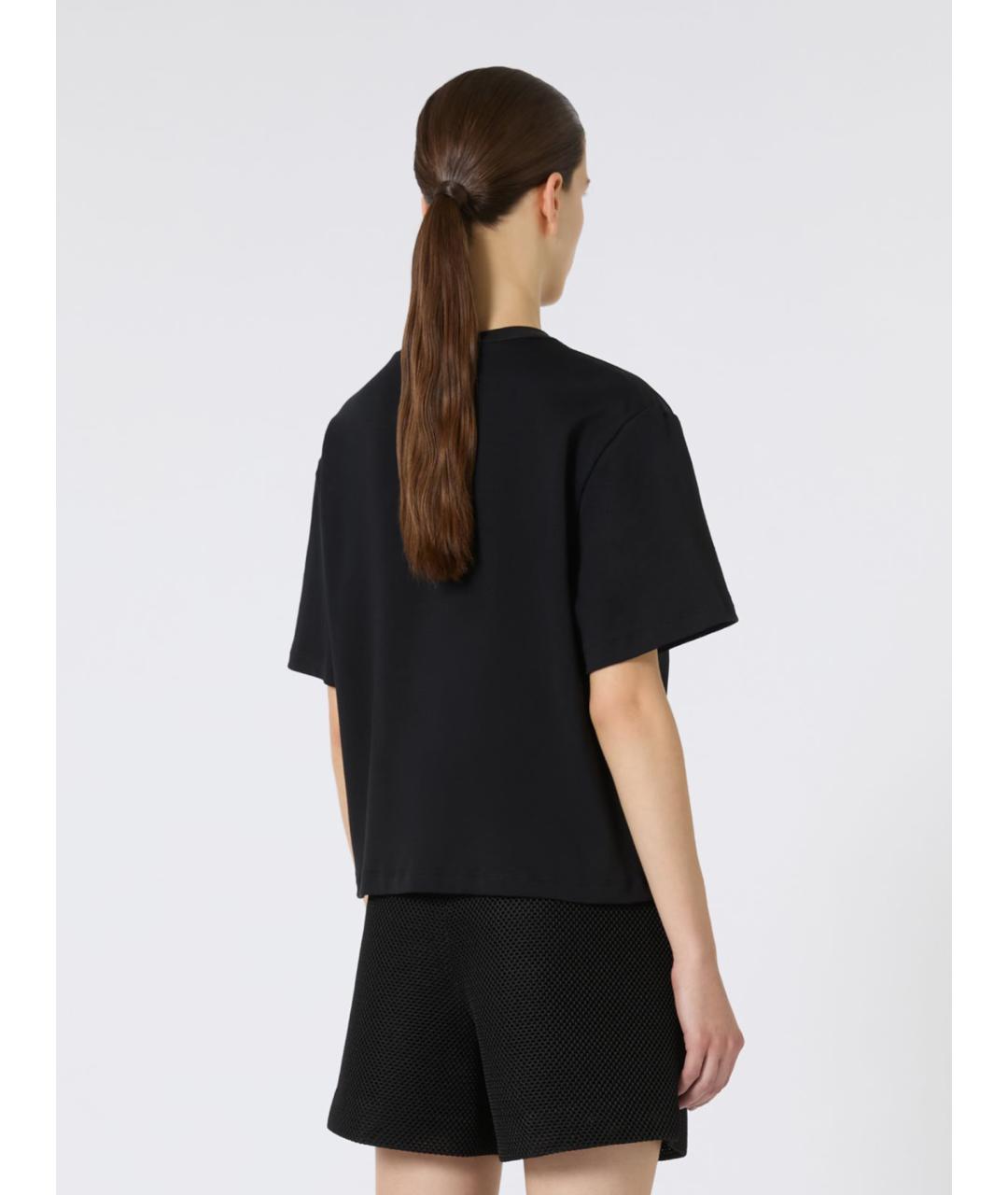 MAX MARA Черная хлопковая футболка, фото 4