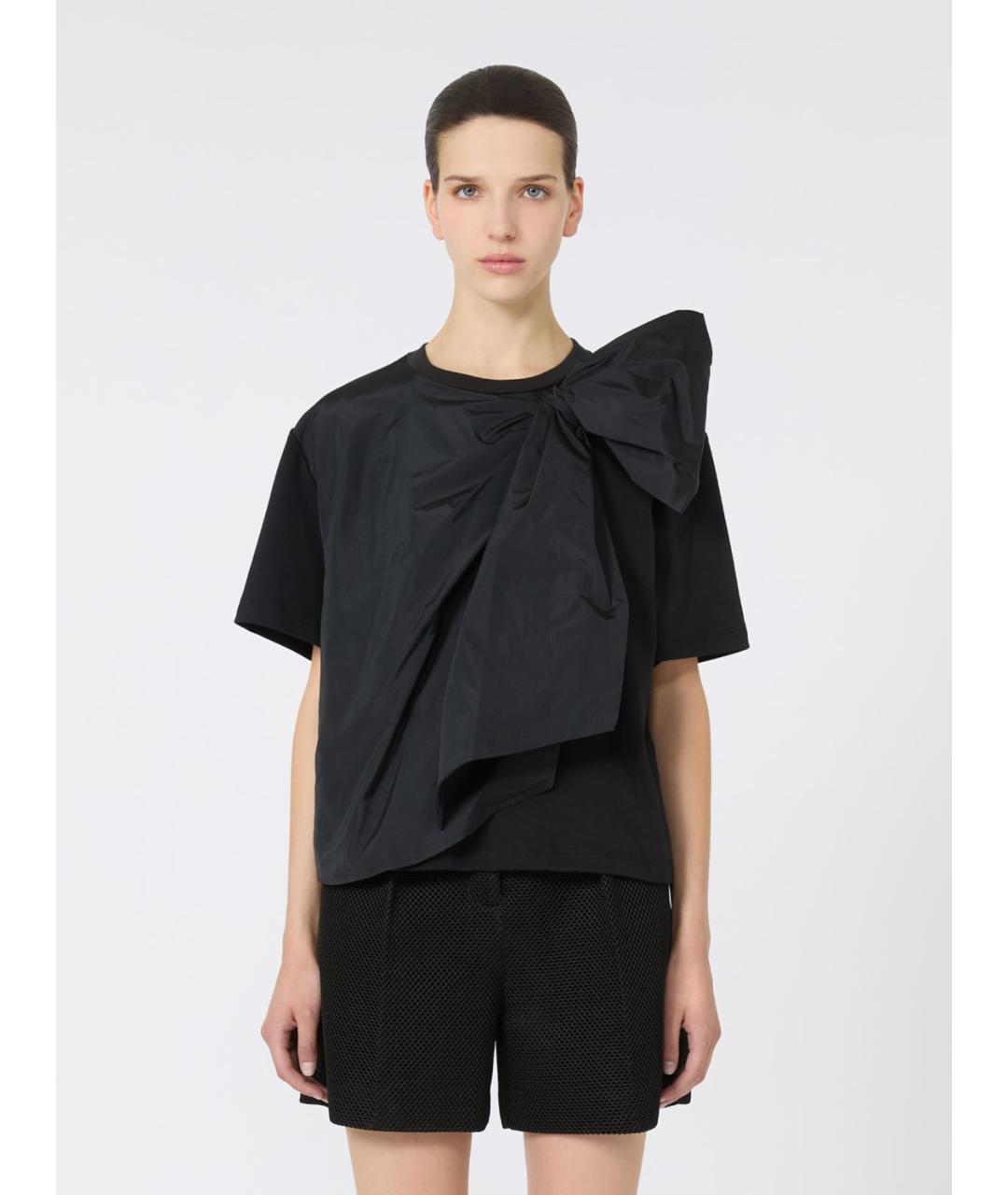 MAX MARA Черная хлопковая футболка, фото 2