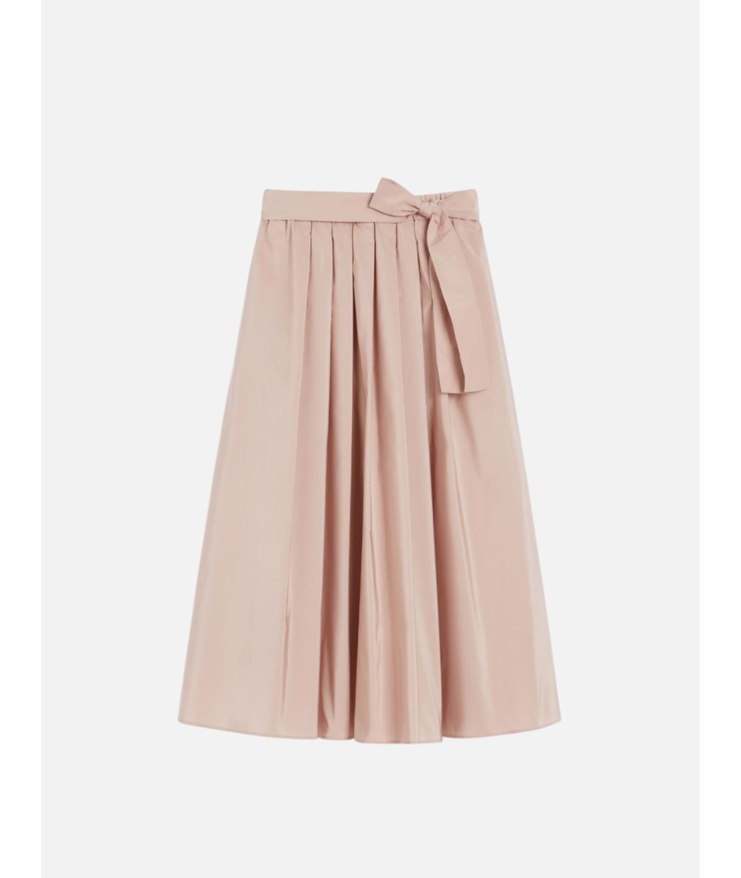 WEEKEND MAX MARA Розовая хлопковая юбка миди, фото 5