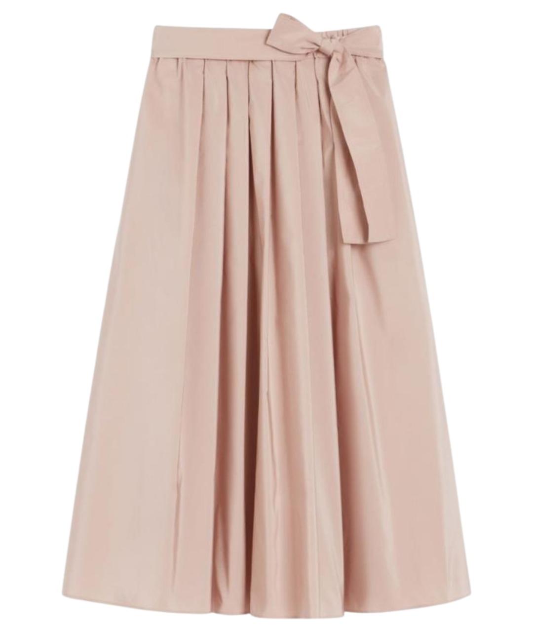 WEEKEND MAX MARA Розовая хлопковая юбка миди, фото 1