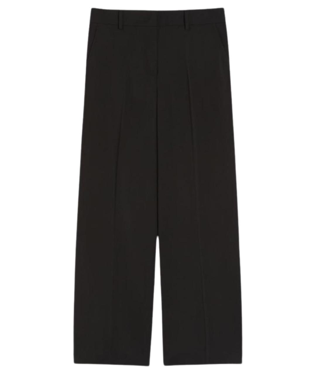 WEEKEND MAX MARA Черные шерстяные брюки широкие, фото 1