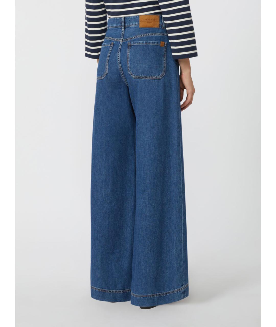 WEEKEND MAX MARA Синие хлопковые прямые джинсы, фото 3