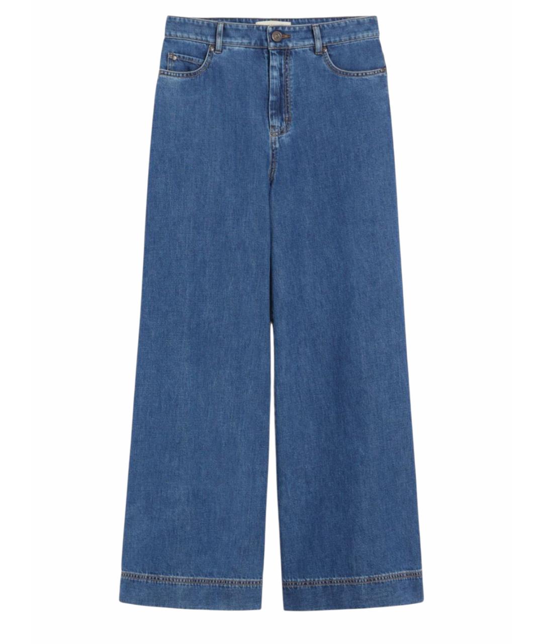 WEEKEND MAX MARA Синие хлопковые прямые джинсы, фото 1
