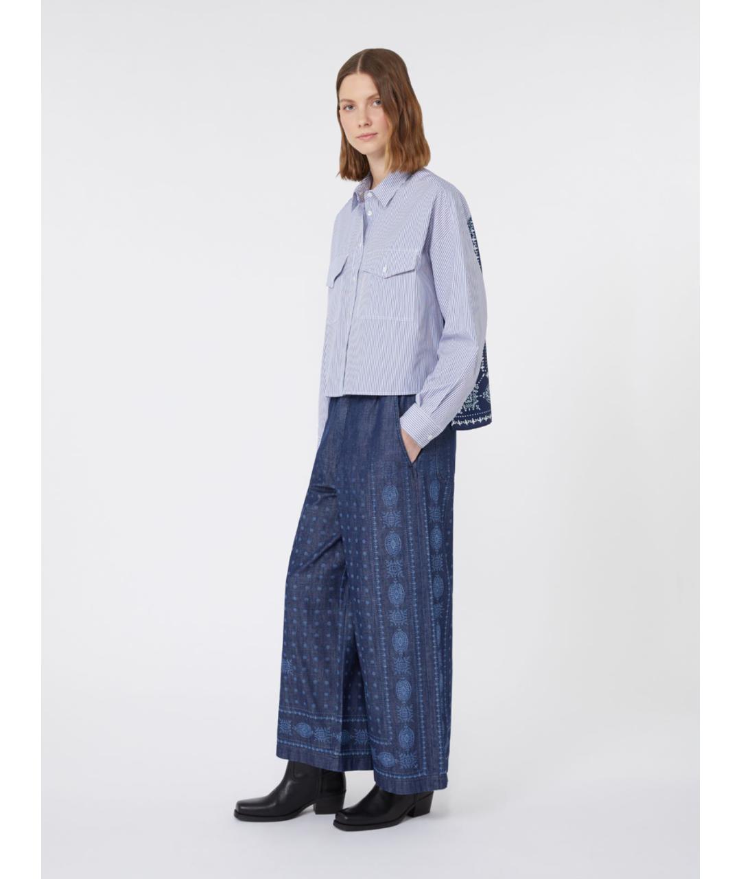 WEEKEND MAX MARA Голубая хлопковая рубашка, фото 2