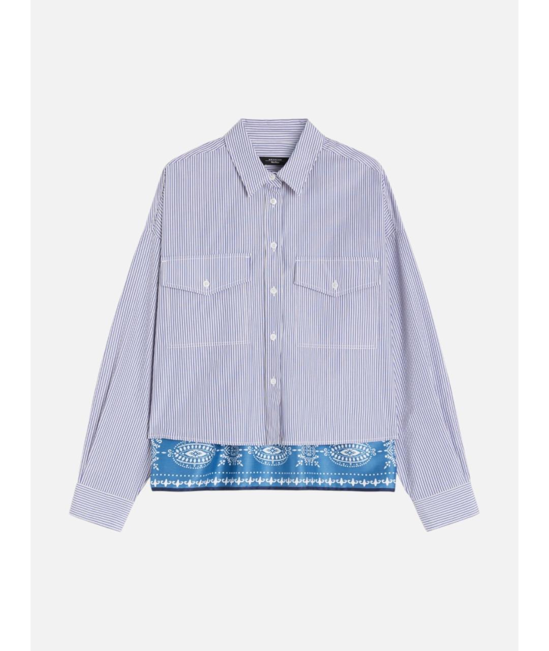 WEEKEND MAX MARA Голубая хлопковая рубашка, фото 5