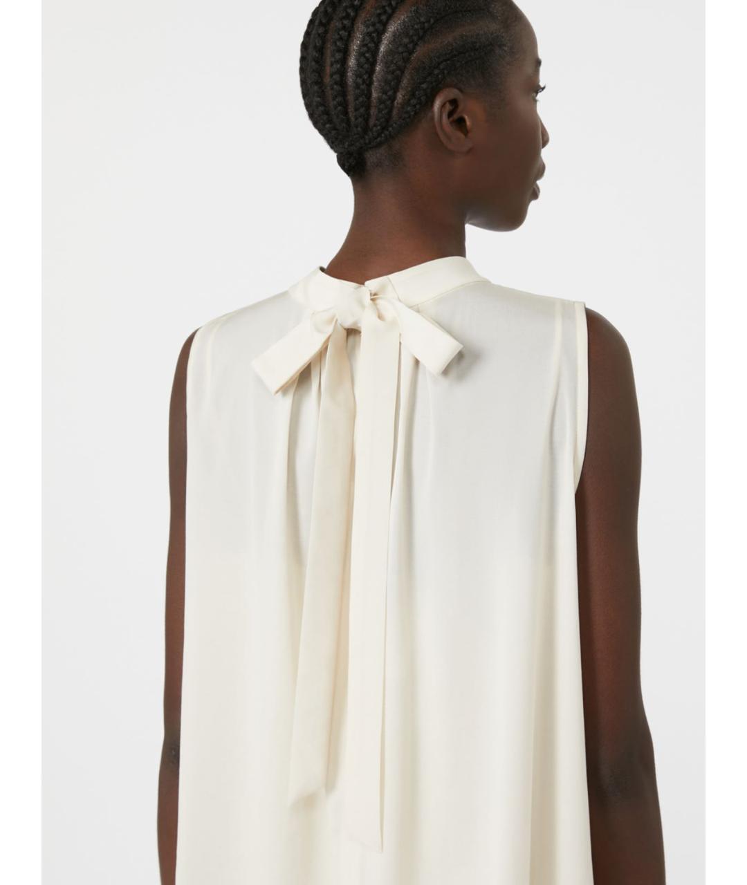 WEEKEND MAX MARA Белое хлопковое повседневное платье, фото 3