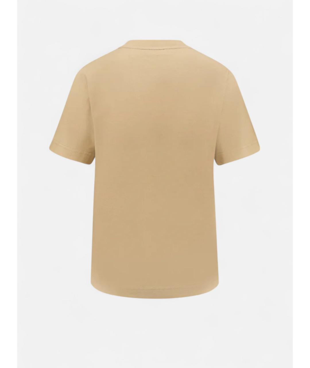 BURBERRY Бежевая хлопковая футболка, фото 2