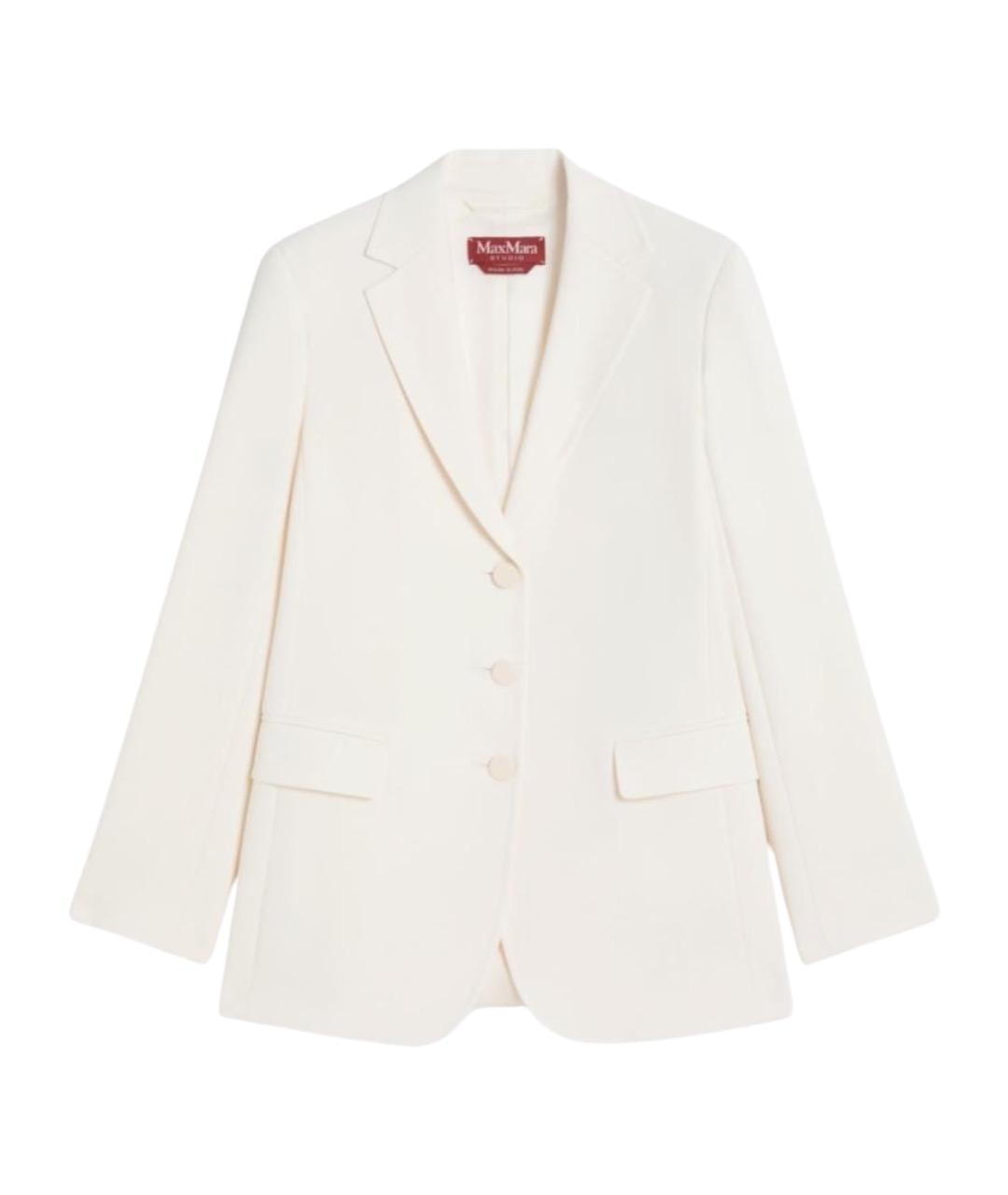 MAX MARA STUDIO Белый ацетатный жакет/пиджак, фото 1