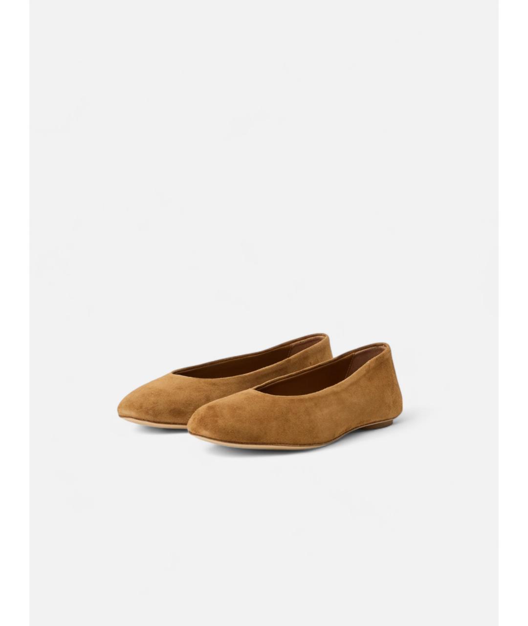 WEEKEND MAX MARA Бежевые замшевые балетки, фото 2