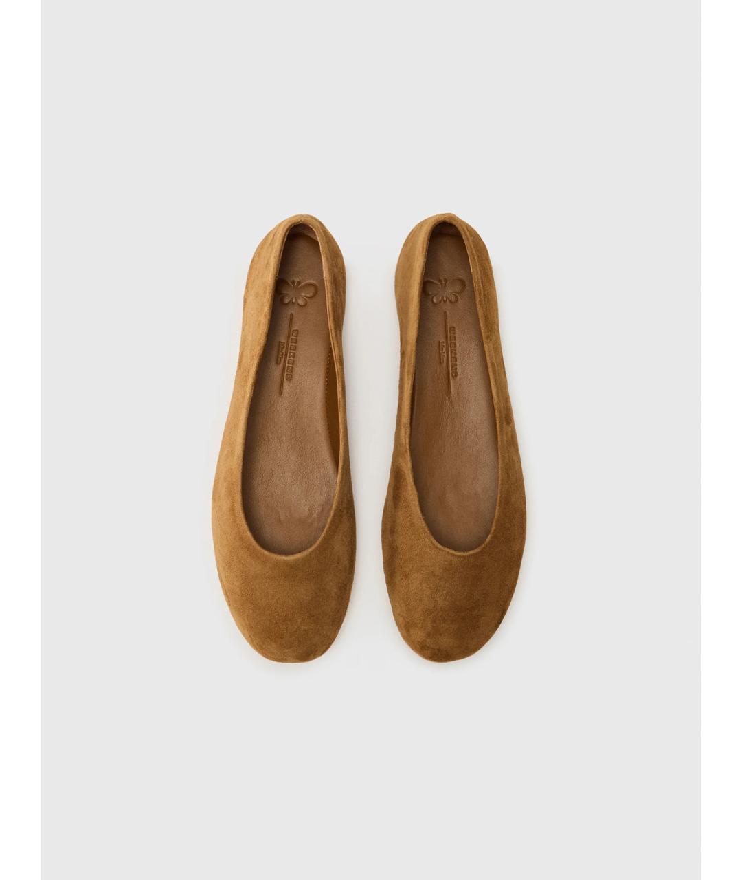 WEEKEND MAX MARA Бежевые замшевые балетки, фото 3